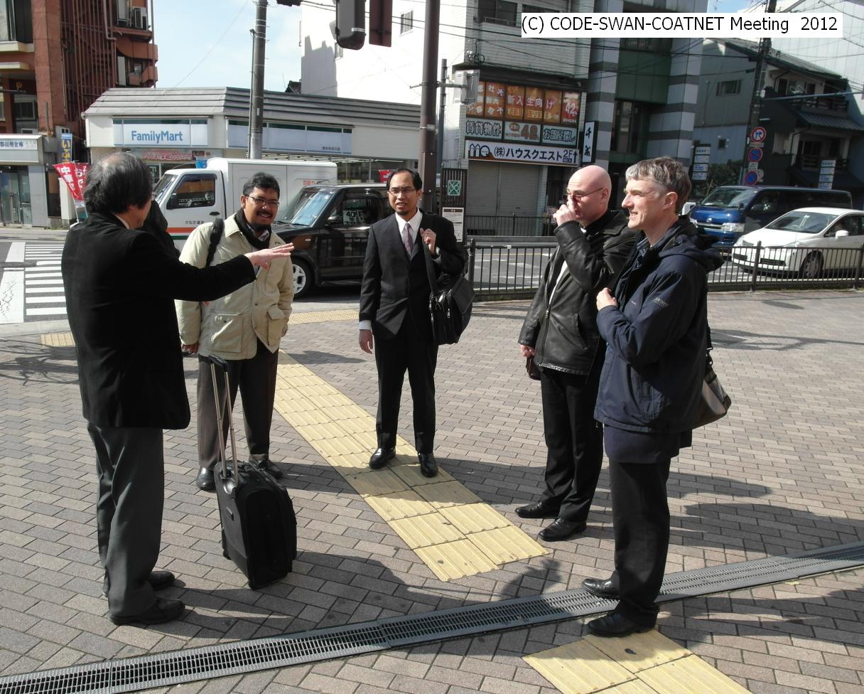 Discussing the direction to go to the Campus of Kyoto University