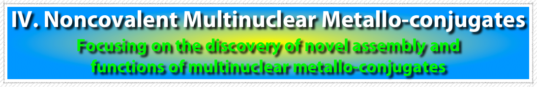 IV. Noncovalent Multinuclear Metallo-conjugates
Focusing on the discovery of novel assembly and 
functions of multinuclear metallo-conjugates