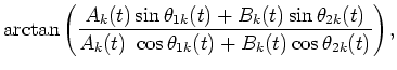 $\theta_k(t)=\theta_{2k}(t)-\theta_{1k}(t)$