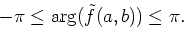 \begin{displaymath}\omega_k+\frac{d\phi_k(t)}{dt}=\frac{\partial}{\partial
t}\arg(\tilde{f}(\alpha^{k-\frac{K}{2}},t)).
\end{displaymath}