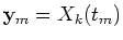 ${\bf {y}}_m=X_k(t_m)$
