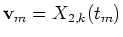 ${\bf {v}}_m=X_{2,k}(t_m)$