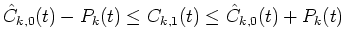 $\hat{C}_{k,0}(t)-P_k(t) \leq C_{k,1}(t) \leq \hat{C}_{k,0}(t)+P_k(t)$